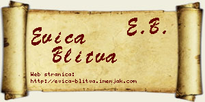 Evica Blitva vizit kartica